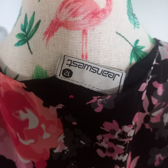 Jeanswest faux wrap floral top with elastic waist and tie (Size 12) - Picture 5 of 5